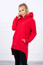 Insulated sweatshirt with longer back red