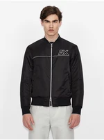 ARMANI EXCHANGE Black Men's Leatherette Bomber with Armani Exchan Finish - Men