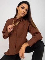 Brown women's oversize shirt with chain