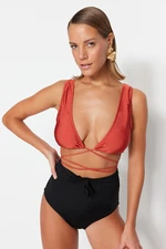 Trendyol Tile Triangle Tie Bikini Top