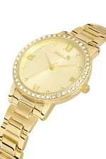 Polo Air Roman Numeral Single Row Luxury Stone Women's Wristwatch Gold Color