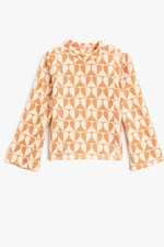 Koton Girls' Beige Patterned T-Shirt