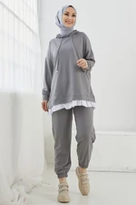 InStyle Losya Two Piece Set with Zipper and Hoodie - Gray
