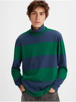 Levi&#39;s Modro-zelené pánské tričko Levi's® LS Turtleneck Tee Alpha Naval - Pánské