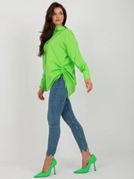 Světle zelená dámská oversize košile s límečkem