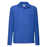 Blue Long Sleeve Polo Shirt Fruit of the Loom