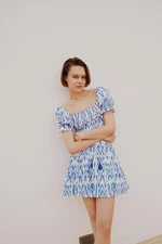 DEFACTO Tie Dye Regular Waist Lined Voile Mini Skirt