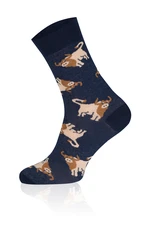 Long Socks BIZON - Navy Blue/Beige