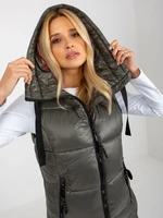 Khaki women's FRESH MADE quilted vest