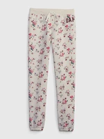 Pink and beige floral sweatpants with GAP logo