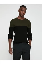 Koton Basic Sweater Color Block Crew Neck