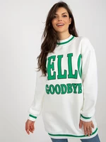 Ecru long sweatshirt with print