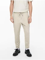 Beige sweatpants with linen ONLY & SONS Linus - Men