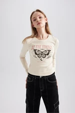DEFACTO Slim Fit Crew Neck Camisole Long Sleeve T-Shirt