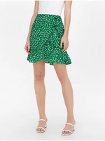 Zelená květovaná krátká zavinovací sukně ONLY Olivia - Dámské