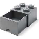 LEGO® úložný box 4 s zásuvkou 25 x 25 x 18 cm - Tmavo šedá