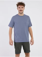 Modré pánske melírované basic tričko Jack & Jones Organic
