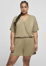 Women's short modal jumpsuit in khaki color