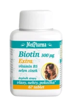 MEDPHARMA Biotin 300 µg Extra, vitamin B5, selen, zinek 67 tablet