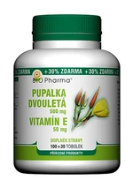 BIO PHARMA Pupalka dvouletá 500 mg + Vitamín E 50 mg 130 tobolek