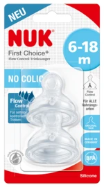 NUK FC+náustok  Flow Control (6-18m.) 2 ks