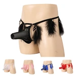 Personalized Mens Sissy Pouch Panties Bikini Hombre Lingerie Low Waist T-Back Thongs Underpants Lace G-String Bikini Briefs