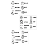 3 Pcs Storage Cabinet Stickers Closet Dresser Clothes Organization Dressing Table Clothing Decals Label Pvc Baby Boy