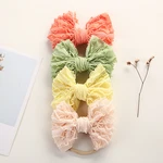 Wrinkle Baby Bows Headband For Girls Elastic Nylon Newborn Turban Hair Bands Toddle Hairband Headwear Hair Accessories