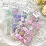 18pcs Candy Color Vintage Wax Seal Stamp Stickers Diy Scrapbooking Planner Decorations Stationery Envelope Sealing Tags