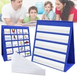 Desktop Pocket Chart Double-Sided And Self-Standing Mini Pocket Chart Stand For Individual Or Small Group (43X 33Cm)