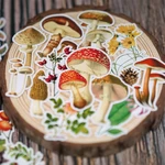 Pack of 26 Retro Plants and Mushroom Stickers Pack Vintage Decals for Handbook, Water Bottle, Laptop, Scrapbook, Journaling