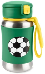 SKIP HOP Spark Style Fľaša so slamkou na vodu nerez Futbal 12m+