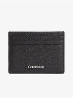 Calvin Klein Black Leather Credit Card Case - Mens