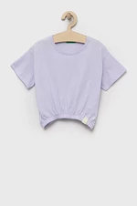 Dětské tričko United Colors of Benetton fialová barva
