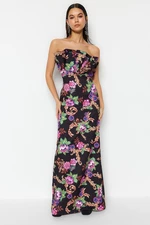 Trendyol Multi Color Woven Floral Pattern Long Evening Dress