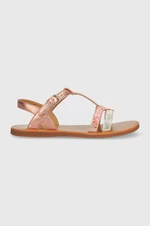 Dětské kožené sandály Pom D'api růžová barva