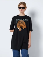 Black women's extended oversize T-shirt Noisy May Zodiac - Women