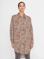 Beige patterned long shirt Noisy May Fiona - Women's