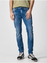 Modré pánske straight fit rifle Pepe Jeans Finsbury