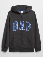 Black Boys' Sweatshirt GAP Logo Zip Hoodie