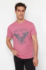 Trendyol Dried Rose Eagle Printed Regular/Normal Cut T-Shirt