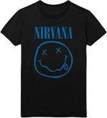 Nirvana T-Shirt Blue Smiley Unisex Black L