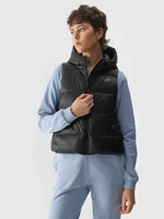 Women's down vest with 4F synthetic down filling - black