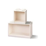 Zestaw 2 dziecięcych białych półek ściennych LEGO® Brick
