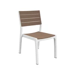 Białe/brązowe plastikowe krzesło ogrodowe Harmony – Keter