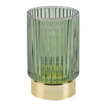 Zielona szklana lampka dekoracyjna LED PT LIVING Ribbed