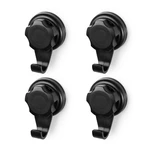 Zestaw 4 czarnych samoprzylepnych haczyków ściennych Compactor Bestlock Black Big Hooks, ⌀ 7,1 cm