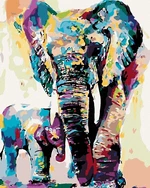 Zuty Painted Elephants Pintura de diamantes