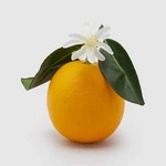 Pomeranč s listy a květy umělý 13cm