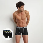 DIM SPORT COTTON STRETCH BOXER 3x - Men's sports boxer briefs 3 pcs - black